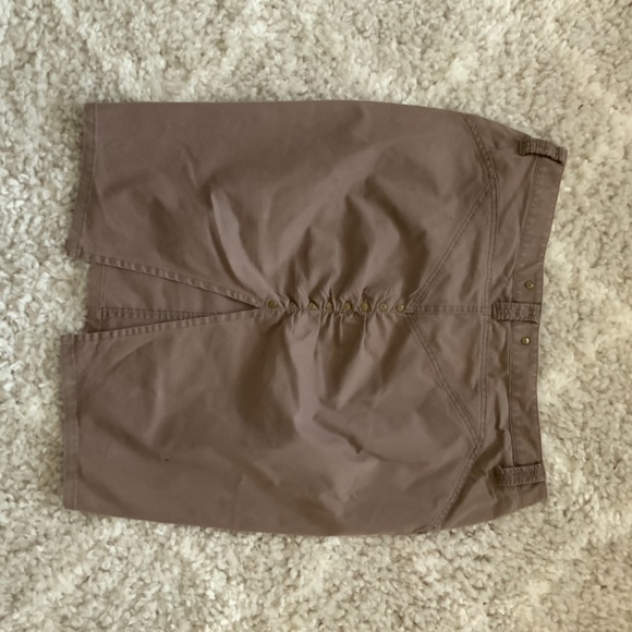 Khaki Back Split Skirt - Picture 3 of 5